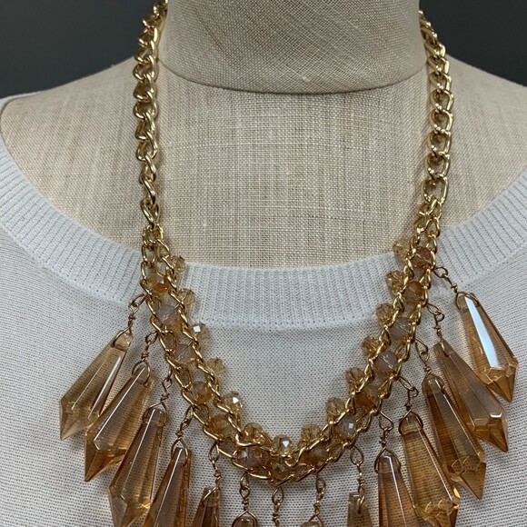 Bay to Baubles Women's Necklace Carabella Crystal Chandelier Gold-Tone NWT - Picture 4 of 7